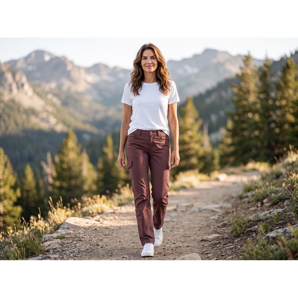 KUHL Freeflex Roll-Up Hiking Cargo Pants Womens 12 Reg Plum Mahogany Outdoor